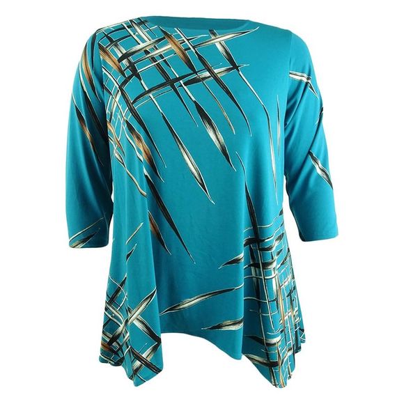 Alfani Womens Bishop Sleeve Tie Back Top Blue Size Large main image 0